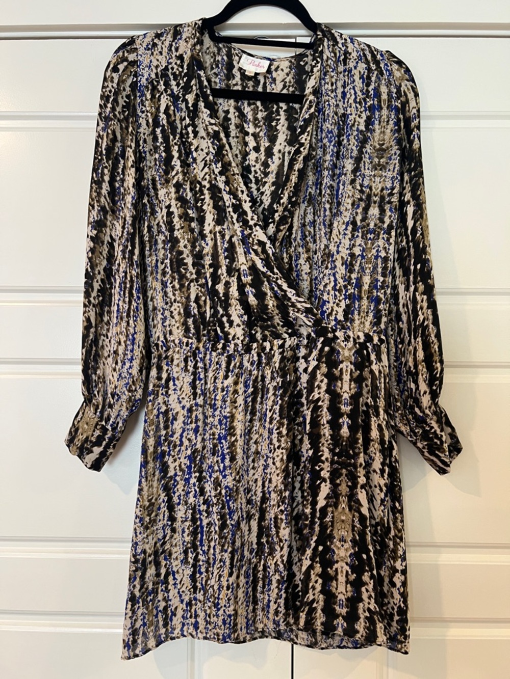Parker Faux Wrap Silk Georgette Dress - vintage